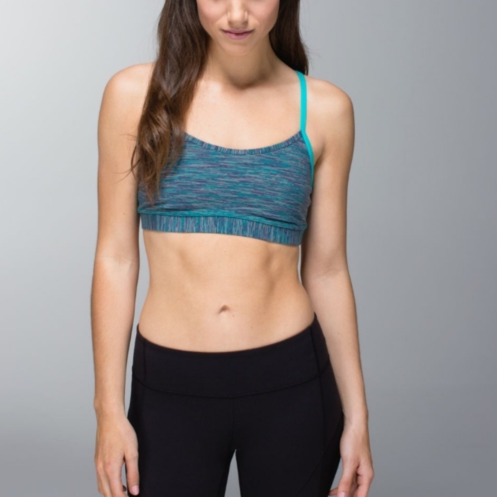 Lululemon Flow Y Bra IV Blue Tropics / Wee Are From Space Blue Tropics Size 8
